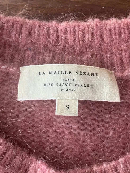 SÉZANE Candace Embroidered Floral Mohair Jumper Sweater in Rosewood Sz Small - Picture 8 of 10